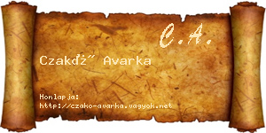 Czakó Avarka névjegykártya